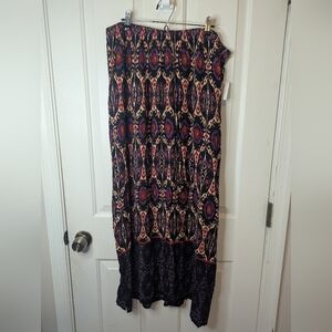 Dressbarn Boho Long Maxi Multicolor Wild Orchid Skirt, Size Large, NWT